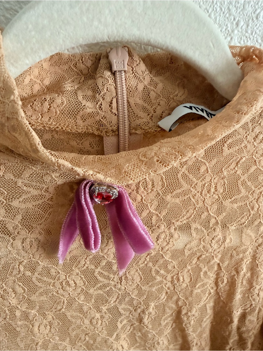 Vivetta Lace Mock Turtleneck - Nude - XS - Picture 4 of 6